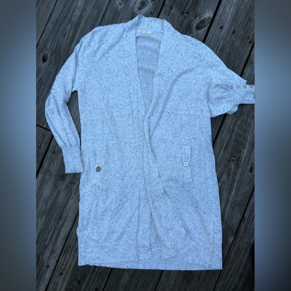 Peyton primrose grey large speckled cardigan - Picture 3 of 9